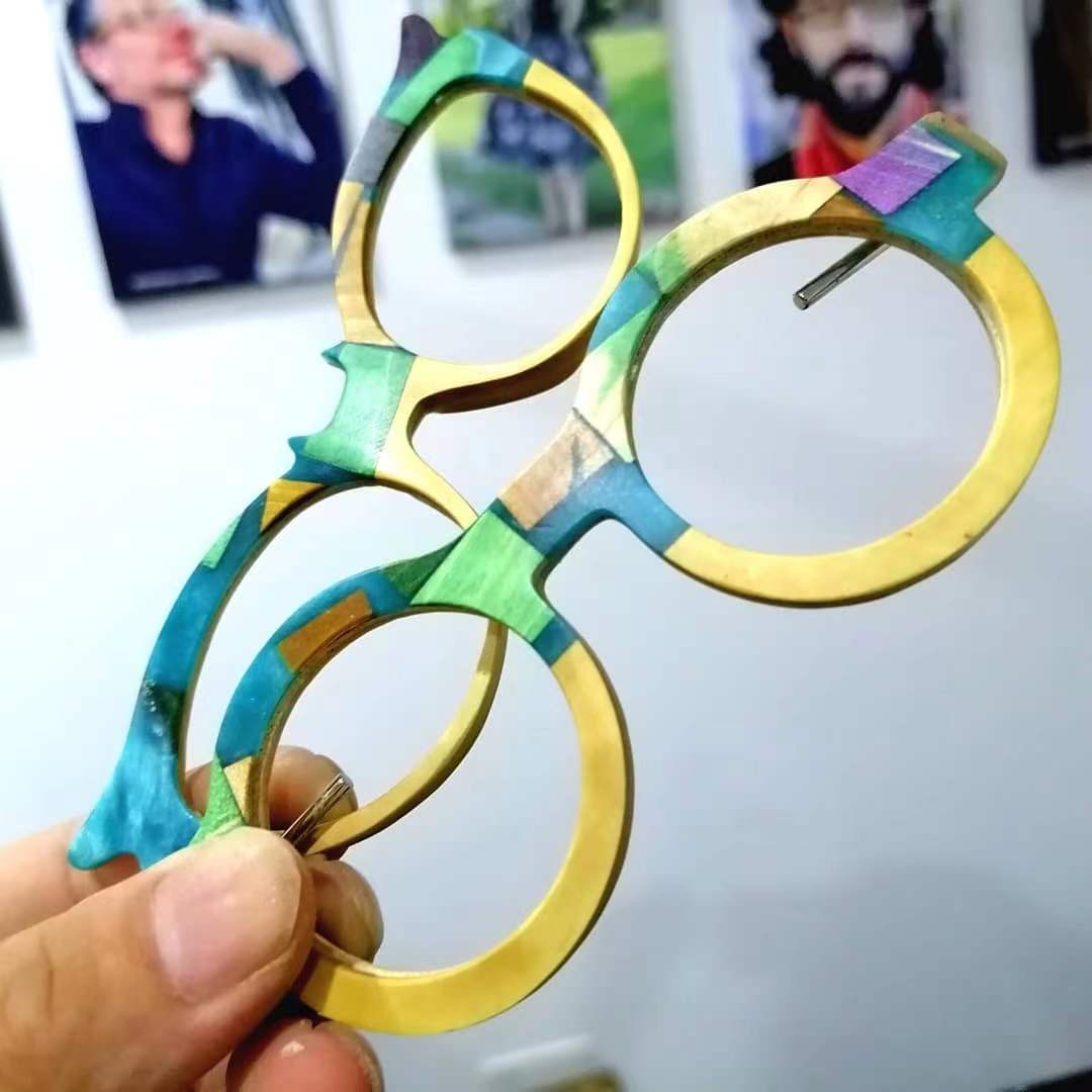 custom multicolor wood & resin craft