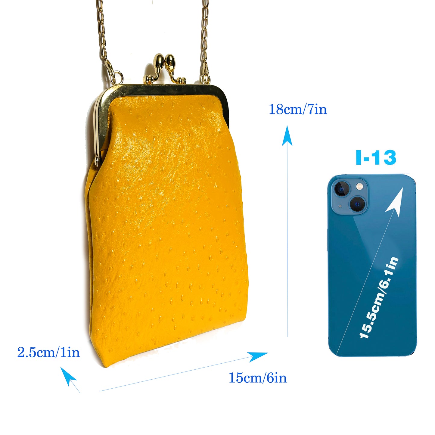 Gift redemption-cowhide ostrich small crossbody phone bag