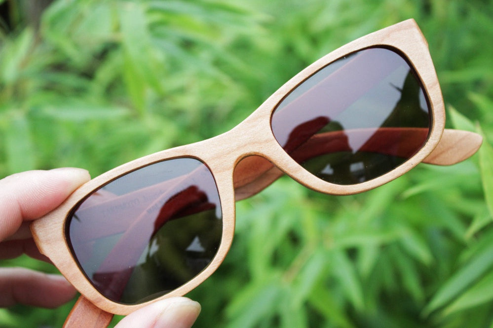 American cherry wood handmade glasses