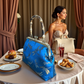 Gift redemption-women's silk evening handbag -blue dragonfly