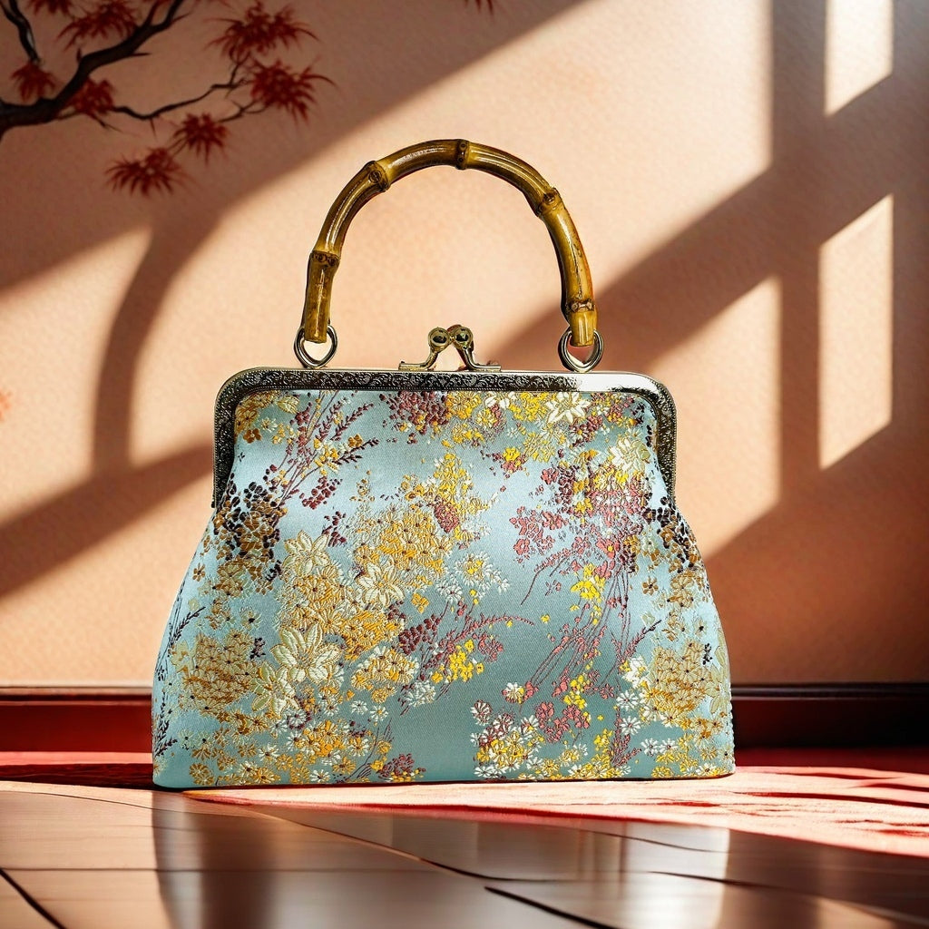 Gift redemption-women's silk evening handbag -blue