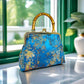 Gift redemption-women's silk evening handbag -blue