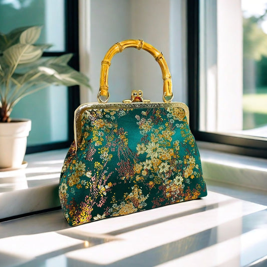 Gift redemption-women's silk evening handbag -blue