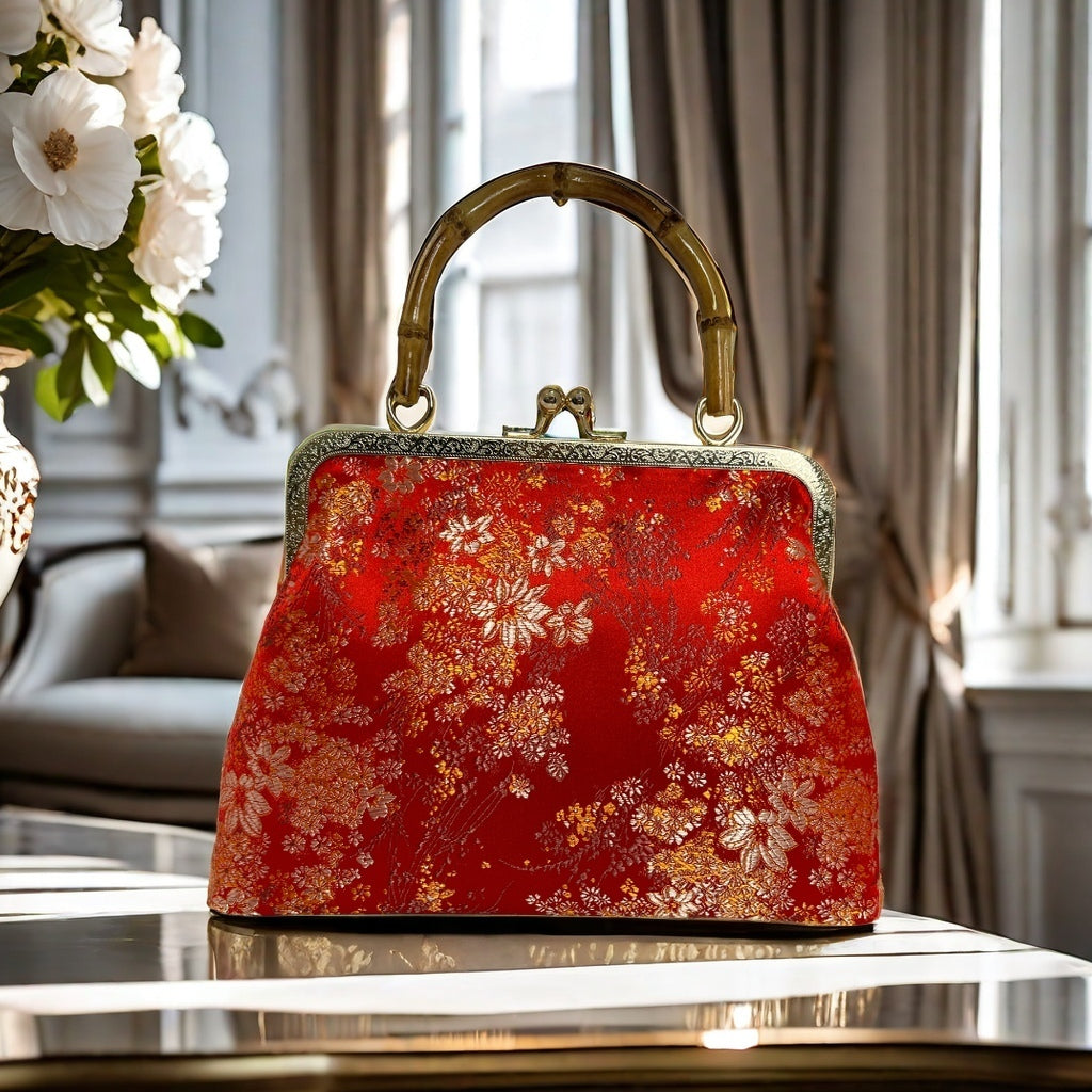 Gift redemption-women's silk evening handbag -blue