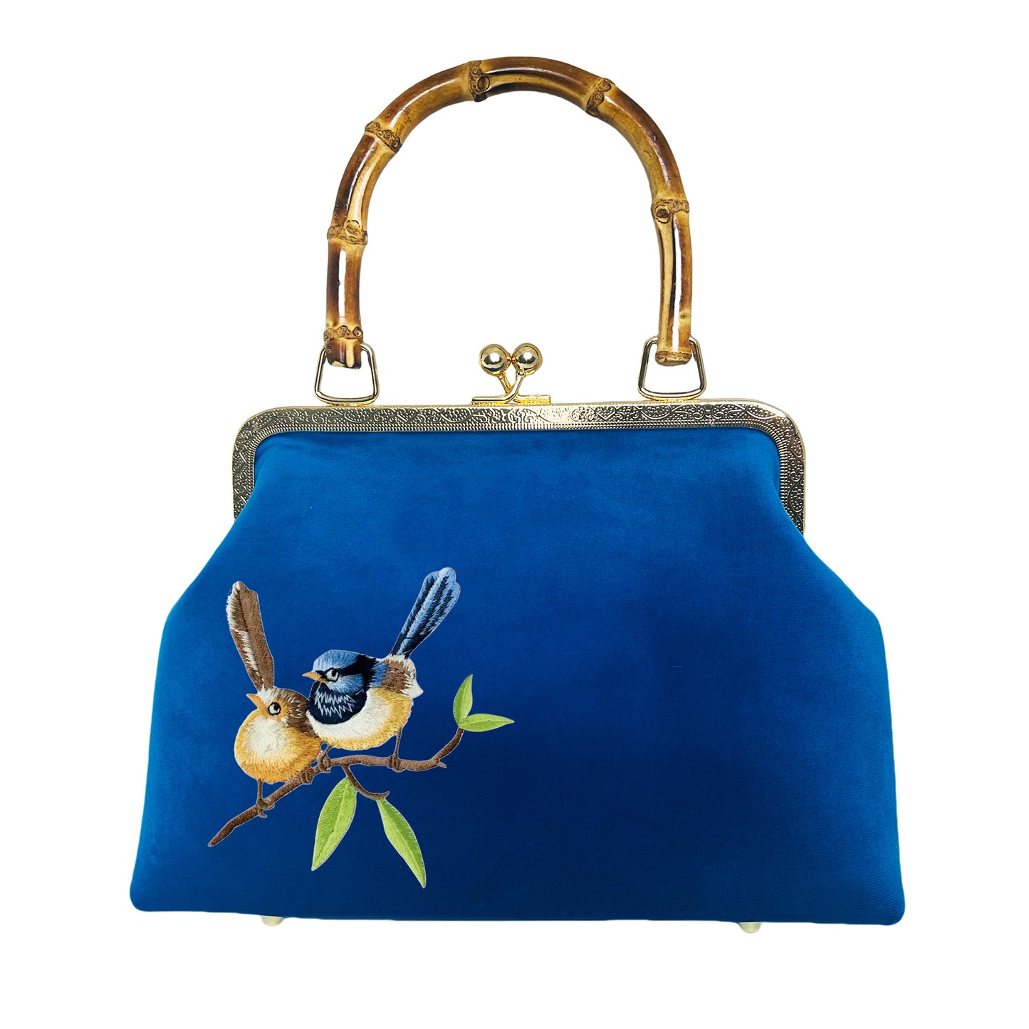 Gift redemption-women's velvet evening handbag -two birds