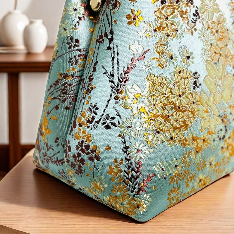 Gift redemption-women's silk evening handbag -blue