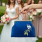 Gift redemption-women's velvet evening handbag -blue bird