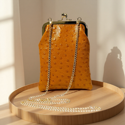 Gift redemption-cowhide ostrich small crossbody phone bag