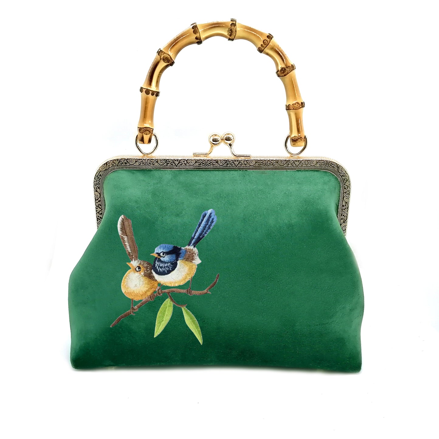 Gift redemption-women's velvet evening handbag -two birds