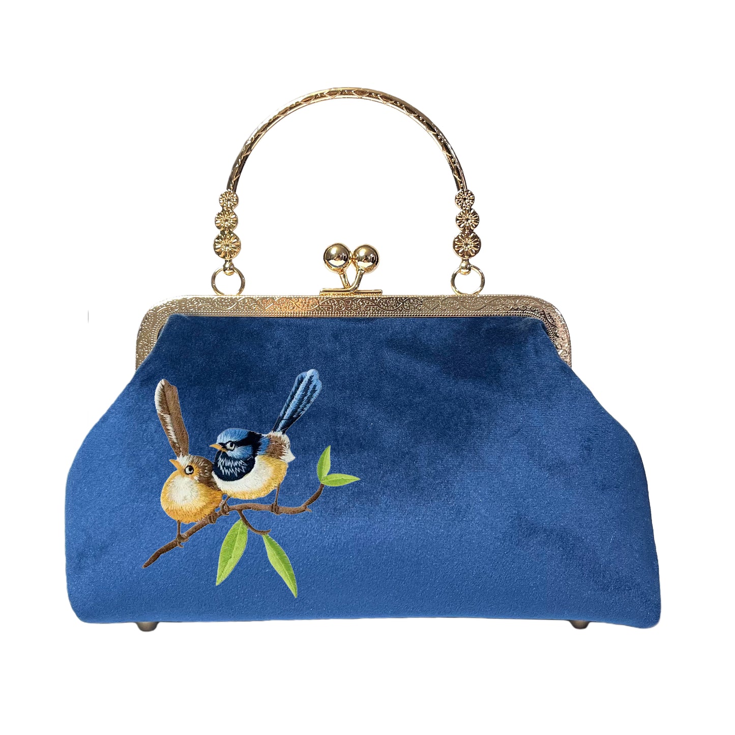 Gift redemption-women's velvet evening handbag -two birds