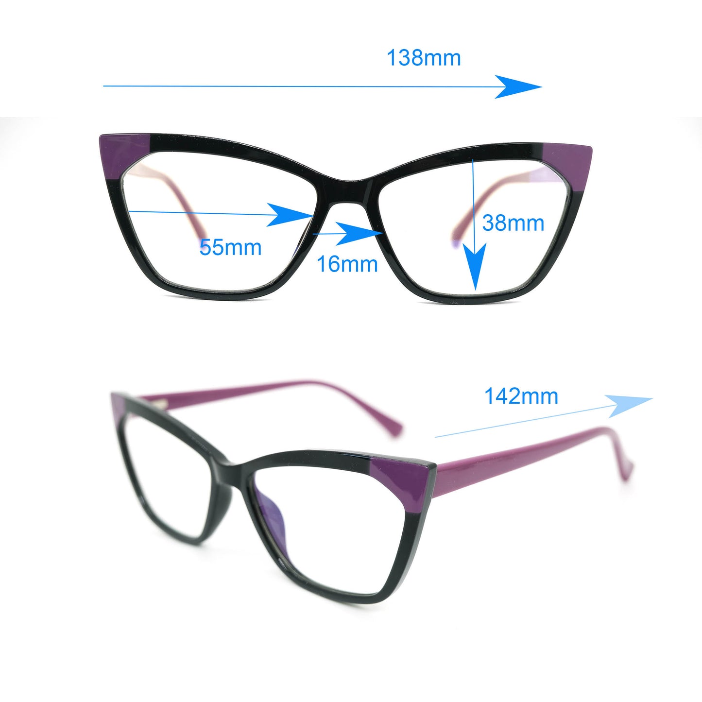 TR90 cat eye  eyeglasses frames 005 progressive lenses