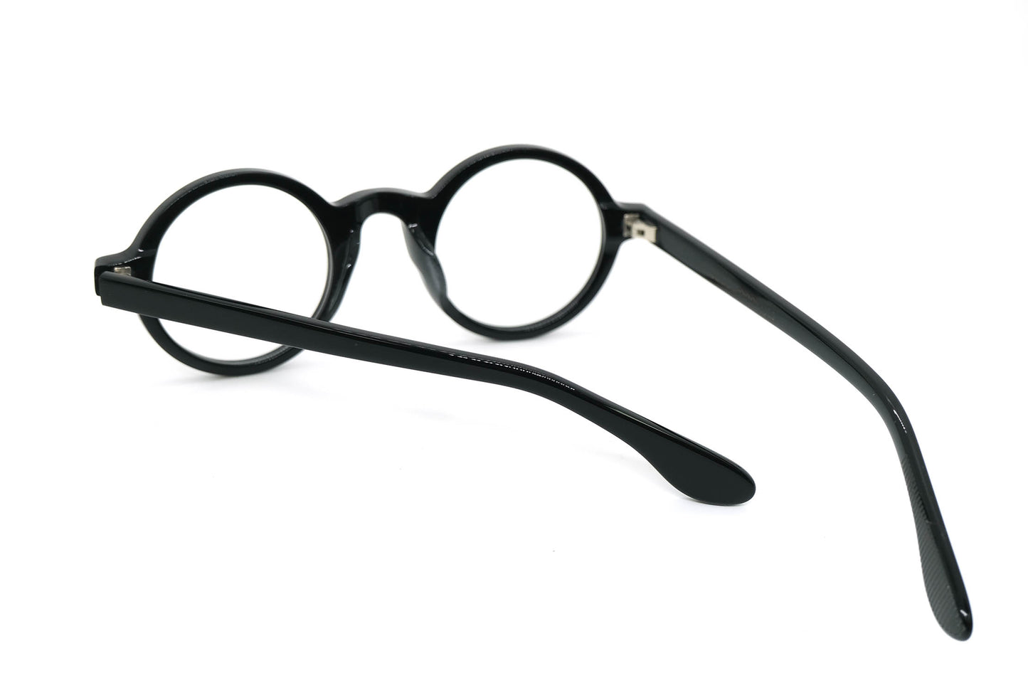 Acetate round black eyeglasses frames 002 progressive lenses