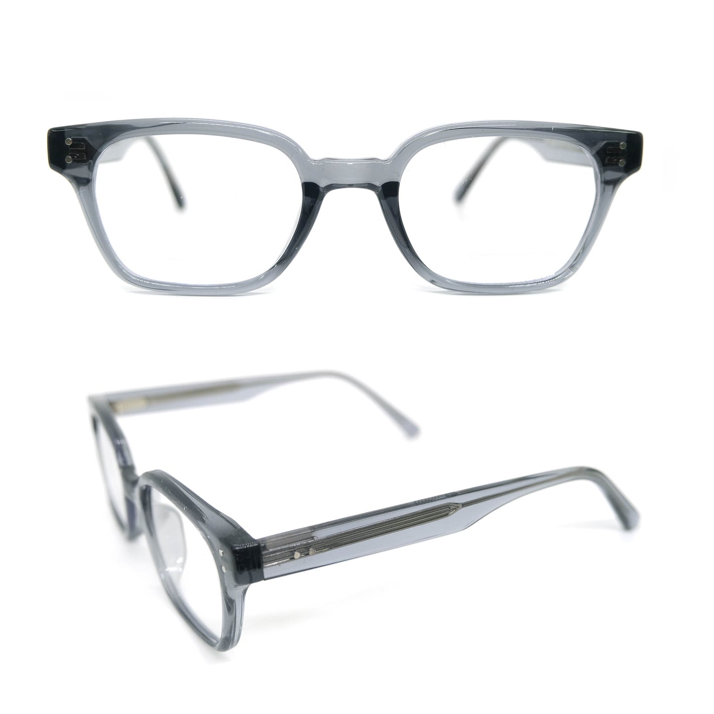 Acetate square rivet  eyeglasses frames 004 progressive lenses