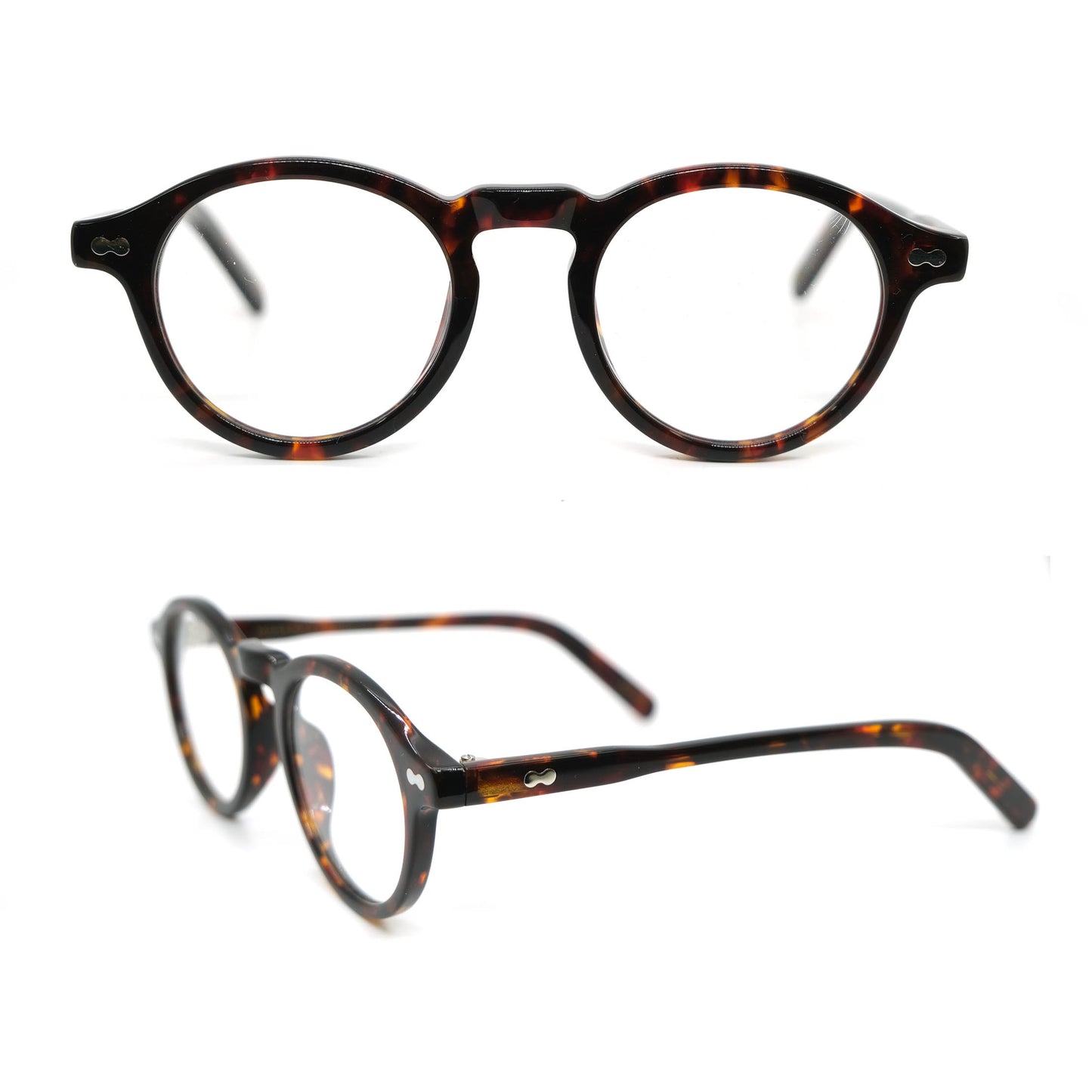 Acetate rivet roundeyeglasses frames 001 progressive lenses