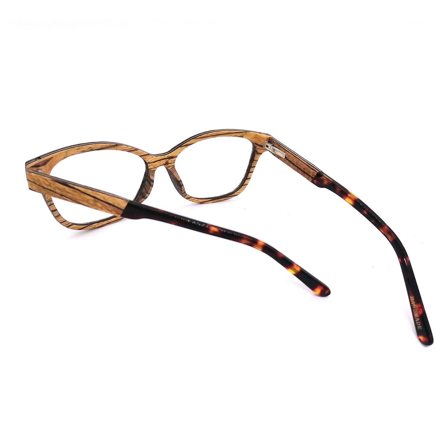 Zebra Wood Glasses with Amber Arm