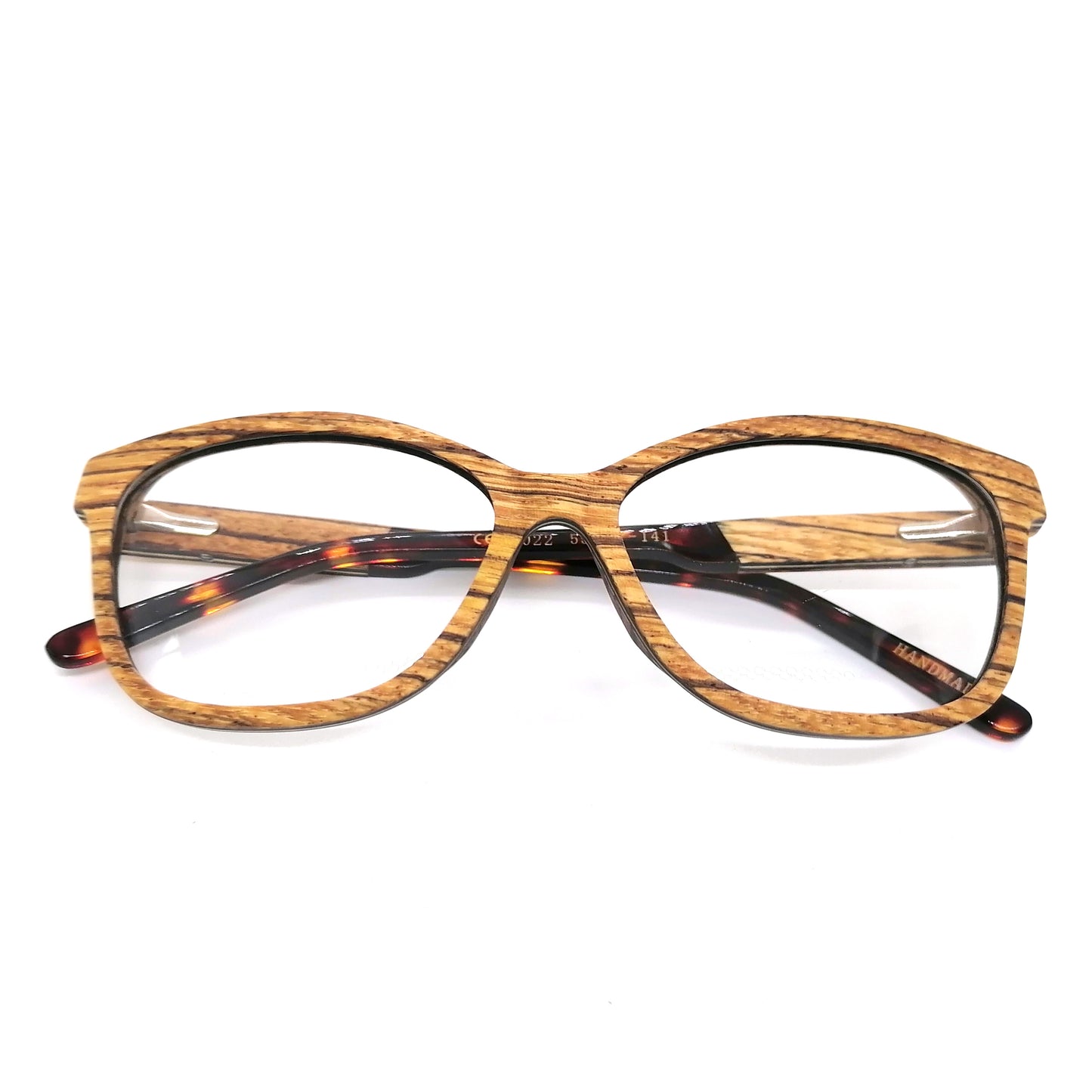 Zebra Wood Glasses with Amber Arm