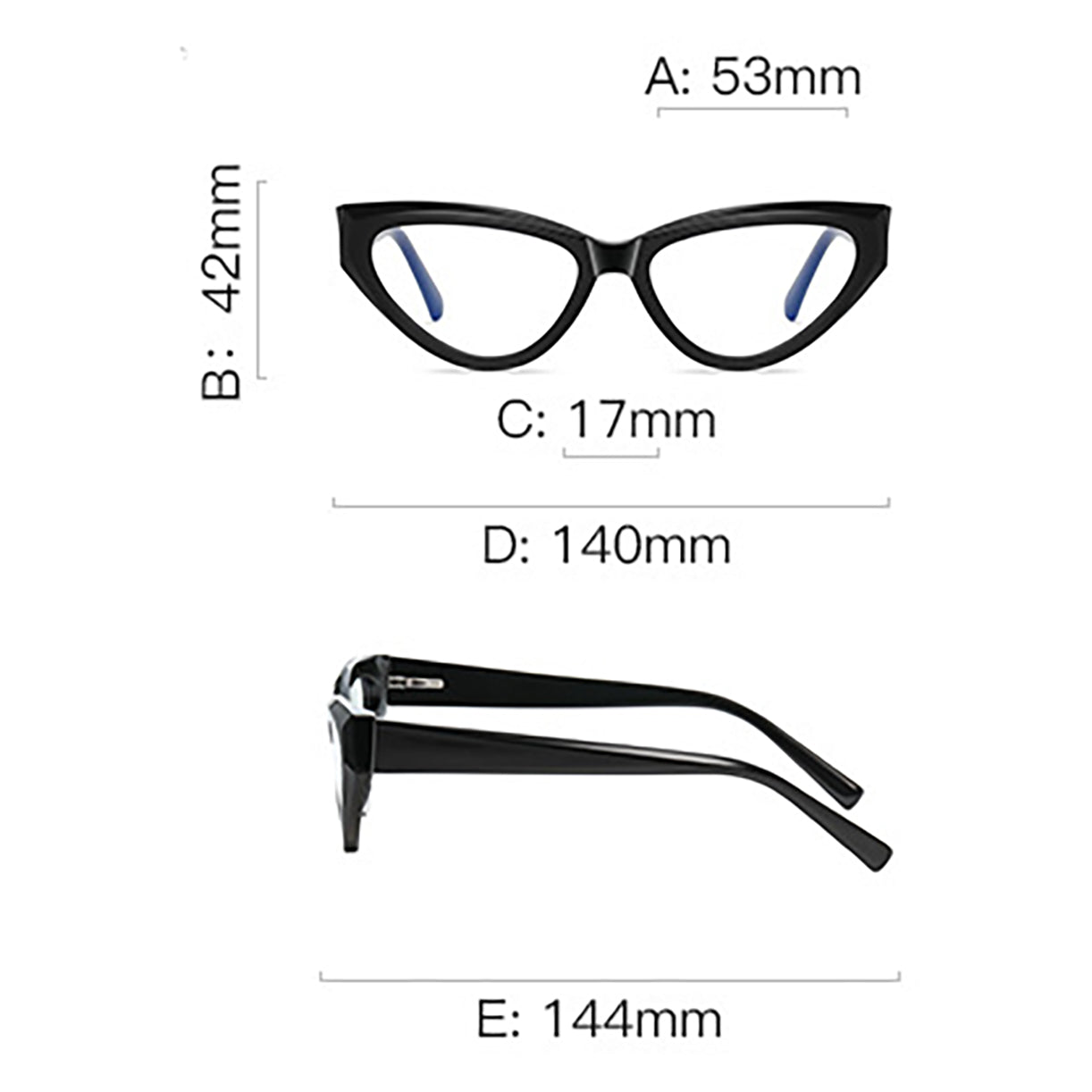 TR90 cat eye  eyeglasses frames 006 progressive lenses