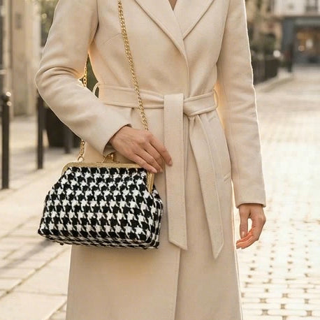 Gift redemption-women's houndtooth evening handbag