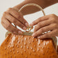 Gift redemption-cowhide ostrich print small crossbody bag handbag