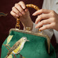 Gift redemption-women's velvet evening handbag -brown bird