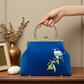 Gift redemption-women's velvet evening handbag -blue bird