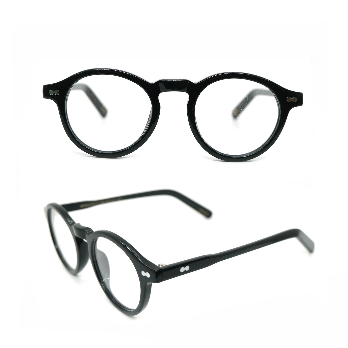Acetate rivet roundeyeglasses frames 001 progressive lenses