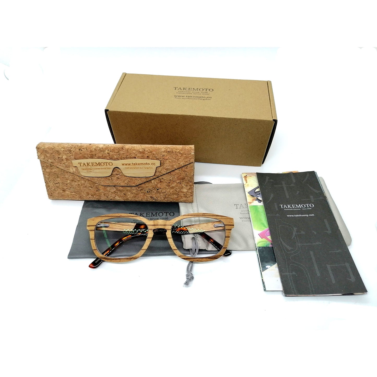 Zebra Wood Glasses with Amber Arm