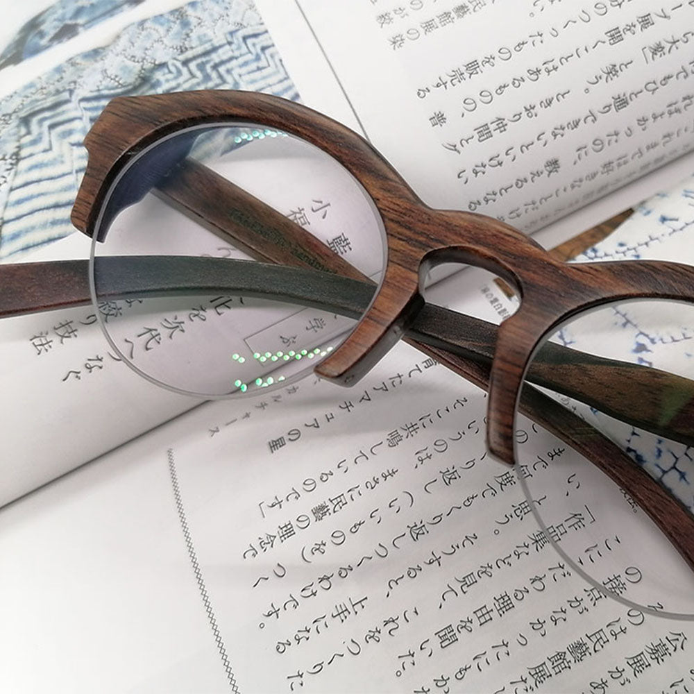 ebony THANKS semi-rimless